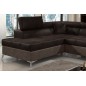 Canapé d'angle - convertible - ERIKA - en tissu velours luxe 5 places, chocolat et marron, angle gauche (vu de face) Canapé d'angle - convertible - ERIKA - en tissu velours luxe 5 places, chocolat et marron, angle gauche (vu de face)