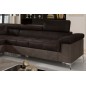Canapé d'angle - convertible - ERIKA - en tissu velours luxe 5 places, chocolat et marron, angle gauche (vu de face) Canapé d'angle - convertible - ERIKA - en tissu velours luxe 5 places, chocolat et marron, angle gauche (vu de face)
