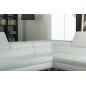Canapé d'angle en cuir italien 6 places BIRKIN, marron, angle droit