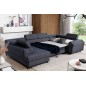 Canapé panoramique convertible - ESTEVE - en tissu prestige luxe gris, 7 places, partie sans accoudoir à gauche (vu de face) Canapé panoramique convertible - ESTEVE - en tissu prestige luxe gris, 7 places, partie sans accoudoir à gauche (vu de face)
