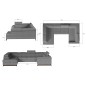 Canapé panoramique convertible - ESTEVE - en tissu prestige luxe gris, 7 places, partie sans accoudoir à gauche (vu de face) Canapé panoramique convertible - ESTEVE - en tissu prestige luxe gris, 7 places, partie sans accoudoir à gauche (vu de face)