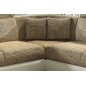Canapé d'angle - convertible - FELIPE - en tissu beige et simili cuir écru, 5/6 places, angle gauche Canapé d'angle - convertible - FELIPE - en tissu beige et simili cuir écru, 5/6 places, angle gauche