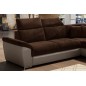 Canapé d'angle - convertible - FELIPE VELOURS - en tissu luxe chocolat et beige, 5/6 places, angle gauche Canapé d'angle - convertible - FELIPE VELOURS - en tissu luxe chocolat et beige, 5/6 places, angle gauche