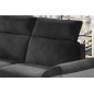 Canapé d'angle - convertible - FELIPE VELOURS - en tissu luxe gris foncé et gris clair, 5/6 places, angle gauche
