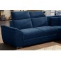 Canapé d'angle convertible - FELIPE VELOURS - en tissu luxe bleu, 5/6 places, angle gauche