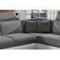 Canapé d'angle - convertible - FELIPE - en tissu gris et simili cuir blanc, 5/6 places, angle gauche Canapé d'angle - convertible - FELIPE - en tissu gris et simili cuir blanc, 5/6 places, angle gauche