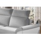 Canapé d'angle - convertible - FELIPE - en tissu gris clair et simili cuir blanc, 5/6 places, angle gauche Canapé d'angle - convertible - FELIPE - en tissu gris clair et simili cuir blanc, 5/6 places, angle gauche