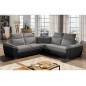 Canapé d'angle - convertible - FELIPE - en tissu gris clair et simili cuir gris foncé, 5/6 places, angle gauche Canapé d'angle - convertible - FELIPE - en tissu gris clair et simili cuir gris foncé, 5/6 places, angle gauche