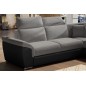 Canapé d'angle - convertible - FELIPE - en tissu gris clair et simili cuir gris foncé, 5/6 places, angle gauche Canapé d'angle - convertible - FELIPE - en tissu gris clair et simili cuir gris foncé, 5/6 places, angle gauche