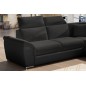 Canapé d'angle - convertible - FELIPE - en tissu noir et simili cuir noir, 5/6 places, angle gauche Canapé d'angle - convertible - FELIPE - en tissu noir et simili cuir noir, 5/6 places, angle gauche