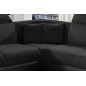 Canapé d'angle - convertible - FELIPE - en tissu noir et simili cuir noir, 5/6 places, angle gauche Canapé d'angle - convertible - FELIPE - en tissu noir et simili cuir noir, 5/6 places, angle gauche