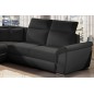 Canapé d'angle - convertible - FELIPE - en tissu noir et simili cuir noir, 5/6 places, angle gauche Canapé d'angle - convertible - FELIPE - en tissu noir et simili cuir noir, 5/6 places, angle gauche