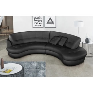 1er paiement de la commande: Canapé en cuir italien de luxe 5/6 places bretini noir, côté accoudoir gauche, 6x sans frais, total