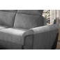 Canapé d'angle - convertible - FELIPE VELOURS - en tissu luxe gris clair et gris foncé, 5/6 places, angle gauche