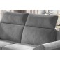 Canapé d'angle - convertible - FELIPE VELOURS - en tissu luxe gris clair et gris foncé, 5/6 places, angle gauche
