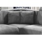 Canapé d'angle - convertible - FELIPE VELOURS - en tissu luxe gris clair et gris foncé, 5/6 places, angle gauche
