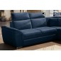 Canapé d'angle - convertible - FELIPE VELOURS - en tissu luxe bleu, 5/6 places, angle gauche