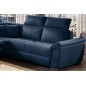 Canapé d'angle - convertible - FELIPE VELOURS - en tissu luxe bleu, 5/6 places, angle gauche