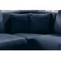 Canapé d'angle - convertible - FELIPE VELOURS - en tissu luxe bleu, 5/6 places, angle gauche