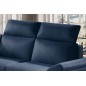 Canapé d'angle - convertible - FELIPE VELOURS - en tissu luxe bleu, 5/6 places, angle gauche