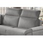 Canapé d'angle convertible - FELIPE VELOURS - en tissu luxe gris clair, 5/6 places, angle gauche
