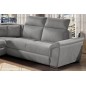 Canapé d'angle convertible - FELIPE VELOURS - en tissu luxe gris clair, 5/6 places, angle gauche