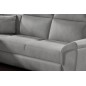 Canapé d'angle convertible - FELIPE VELOURS - en tissu luxe gris clair, 5/6 places, angle gauche