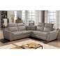 Canapé d'angle - convertible - FELIPE VELOURS - en tissu luxe beige, 5/6 places, angle gauche
