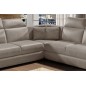 Canapé d'angle - convertible - FELIPE VELOURS - en tissu luxe beige, 5/6 places, angle gauche