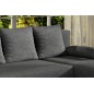 Canapé d'angle convertible - GILO - en tissu luxe 3/4 places, gris foncé, angle droit (vu de face)