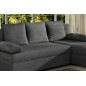 Canapé d'angle convertible - GILO - en tissu luxe 3/4 places, gris foncé, angle droit (vu de face)