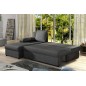 Canapé d'angle convertible - GILO - en tissu luxe 3/4 places - gris foncé, angle gauche (vu de face)
