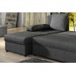 Canapé d'angle convertible - GILO - en tissu luxe 3/4 places - gris foncé, angle gauche (vu de face)