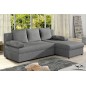 Canapé d'angle convertible - GILO - en tissu luxe 3/4 places, gris, angle droit (vu de face)