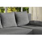 Canapé d'angle convertible - GILO - en tissu luxe 3/4 places, gris, angle droit (vu de face)