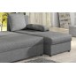 Canapé d'angle convertible - GILO - en tissu luxe 3/4 places, gris, angle droit (vu de face)