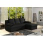Canapé d'angle convertible - GILO - en tissu luxe 3/4 places, noir, angle droit (vu de face) Canapé d'angle convertible - GILO - en tissu luxe 3/4 places, noir, angle droit (vu de face)