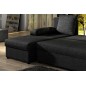 Canapé d'angle convertible - GILO - en tissu luxe 3/4 places, noir, angle gauche (vu de face)