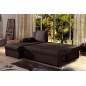 Canapé d'angle convertible - GILO - en tissu luxe 3/4 places, chocolat, angle gauche (vu de face) Canapé d'angle convertible - GILO - en tissu luxe 3/4 places, chocolat, angle gauche (vu de face)