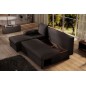 Canapé d'angle convertible - GILO - en tissu luxe 3/4 places, chocolat, angle gauche (vu de face) Canapé d'angle convertible - GILO - en tissu luxe 3/4 places, chocolat, angle gauche (vu de face)