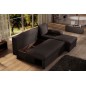 Canapé d'angle convertible - GILO - en tissu luxe 3/4 places, chocolat, angle droit (vu de face)