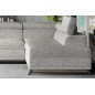 Canapé d'angle convertible - KARL - en tissu luxe 5 places, gris, angle droit (vu de face) Canapé d'angle convertible - KARL - en tissu luxe 5 places, gris, angle droit (vu de face)