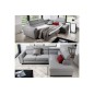 Canapé d'angle convertible - KARL - en tissu luxe 5 places, gris, angle droit (vu de face) Canapé d'angle convertible - KARL - en tissu luxe 5 places, gris, angle droit (vu de face)