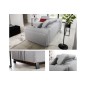 Canapé d'angle convertible - KARL - en tissu luxe 5 places, beige, angle gauche (vu de face) Canapé d'angle convertible - KARL - en tissu luxe 5 places, beige, angle gauche (vu de face)