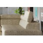 Canapé d'angle convertible - KARL - en tissu luxe 5 places, beige, angle droit (vu de face) Canapé d'angle convertible - KARL - en tissu luxe 5 places, beige, angle droit (vu de face)