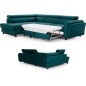 Canapé d'angle convertible - KARL VELOURS - en tissu prestige - 5 places, vert, angle gauche (vu de face) Canapé d'angle convertible - KARL VELOURS - en tissu prestige - 5 places, vert, angle gauche (vu de face)