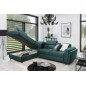 Canapé d'angle convertible - KARL VELOURS - en tissu prestige - 5 places, vert, angle gauche (vu de face) Canapé d'angle convertible - KARL VELOURS - en tissu prestige - 5 places, vert, angle gauche (vu de face)