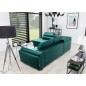 Canapé d'angle convertible - KARL VELOURS - en tissu prestige - 5 places, vert, angle gauche (vu de face) Canapé d'angle convertible - KARL VELOURS - en tissu prestige - 5 places, vert, angle gauche (vu de face)