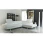 Canapé d'angle en cuir italien 6 places BIRKIN, blanc, angle droit
