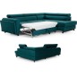 Canapé d'angle convertible - KARL VELOURS - en tissu prestige, 5 places, vert, angle droit (vu de face) Canapé d'angle convertible - KARL VELOURS - en tissu prestige, 5 places, vert, angle droit (vu de face)